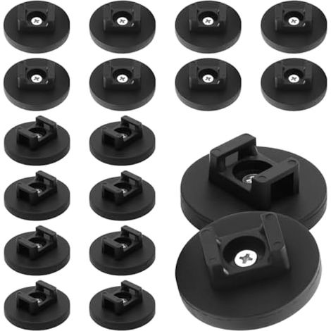 Lot de 20 attaches Câble Magnétique pour fermeture éclair, Supports de Câbles Aimanté Base Serre, Organiseur de câble magnétique pour voiture et fournitures de bureau (43 mm) (1/5)