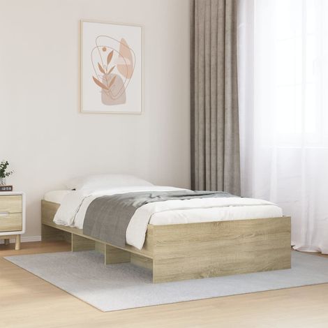 Estructura de cama sin colchón madera roble Sonoma 100x200 cm vidaXL (1/5)