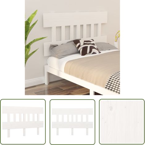 SKM Tête de lit Blanc 163,5x3x81 cm Bois massif de pin (1/5)