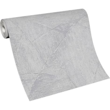 BRICOFLOR Papier Peint fausse pierre gris Tapisserie graphique pour cuisine, bureau & plus Papier Peint imitation pierre gris (1/4)