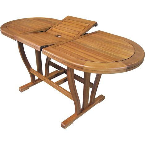 Mesa de jardín extensible ovalada 120/160x70