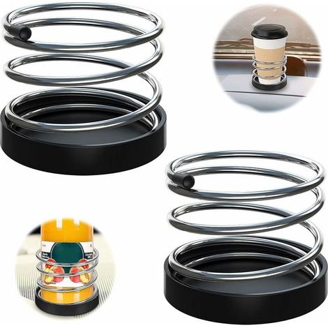 Porte-Canettes Universel Pour Voiture 2 pièces Porte-Gobelet à Universel Café Pour Voiture Porte-Gobelet Ressort De Voiture porte-gobelet d'eau voiture métal Porte-Boissons Universel Pour Voiture Noir (1/5)
