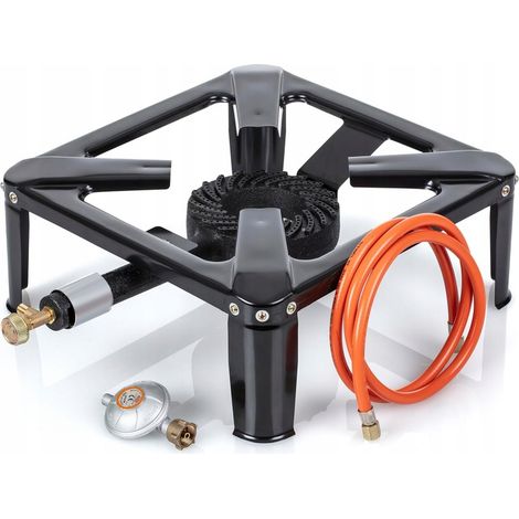 SGABELLO A GAS Bruciatore in ghisa Set fornello a gas Tubo riduttore 40x40cm