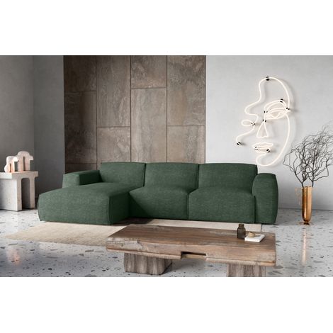 Divano letto angolare sinistro con vano contenitore Hudson in verde bottiglia del produttore - VINOTTI (1/5)