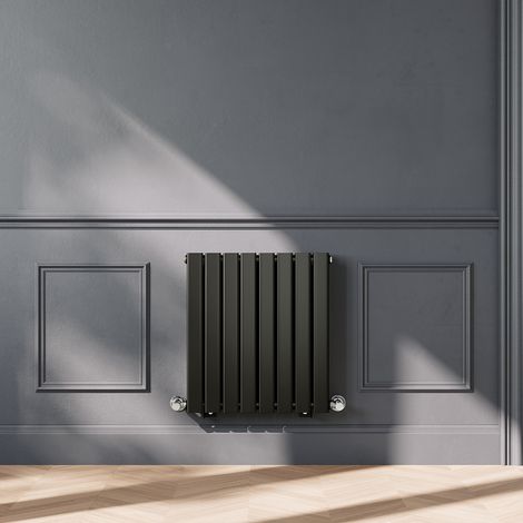 ELEGANT 600 x 544mm Black Horizontal Radiator Designer Double Panel Flat Panel Rads