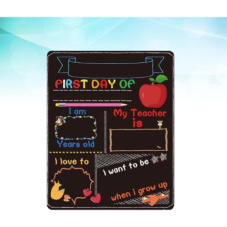 Tableau Du Premier Jour D'École Tableau De Démarrage Scolaire Recto Verso Outil De Message Pratique Pour La Maternelle Le Primaire Le Collège Et Le Lycée (1/5)