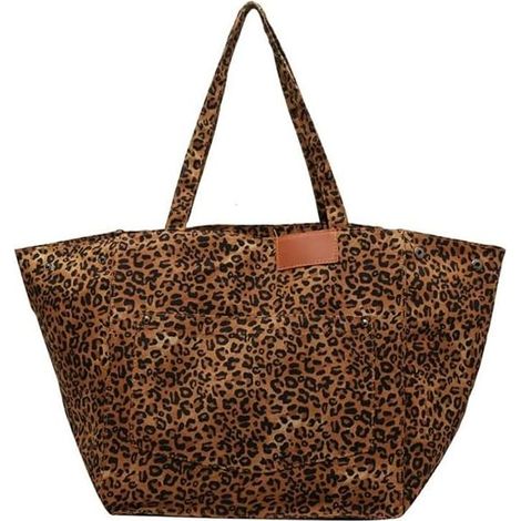 Sac fourre-tout motif léopard - Vintage - Grande capacité (1/5)