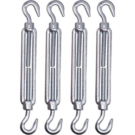 Lot de 4 tendeurs de câble M6 réglables avec crochet et crochet - Tension de câble (4 pièces, M6) (1/3)