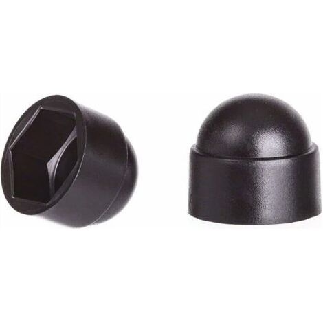 Cache-écrous M10 pour clé de 17 Noir 100 pcs.
