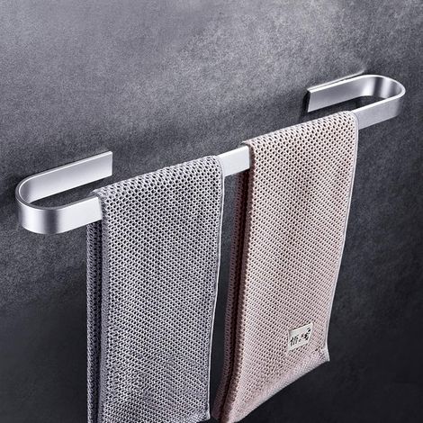 Toallero de pared autoadhesivo para baño y cocina, 40 cm, sin taladrar, 2 unidades (1/5)