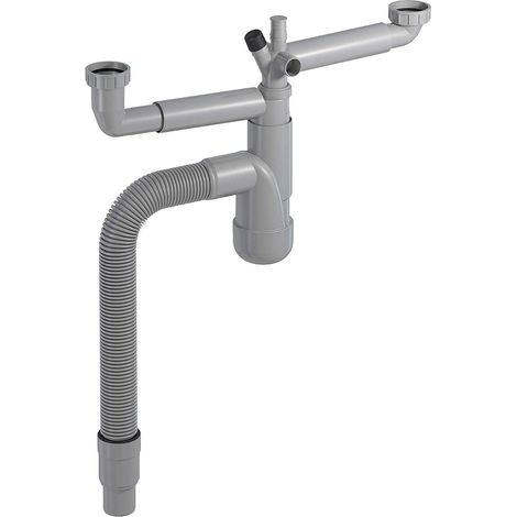 PREVEX Flexloc Siphon 1 1/2" mit 2 Anschlüssen für Küchenspülen/Becken Recyclet PREVEX Flexloc Siphon 1 1/2" mit 2 Anschlüssen für Küchenspülen/Becken Recyclet (1/5)