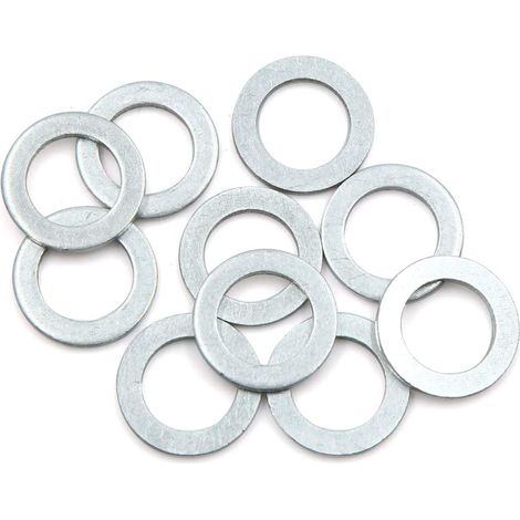 Rondelles Joint Huile Moteur Bouchon Vidange 10pcs Aluminium 22mm OD, 14mm ID, 2mm Épaisseur, Pour La Plupart Des Voitures, Couleur Argent (1/2)