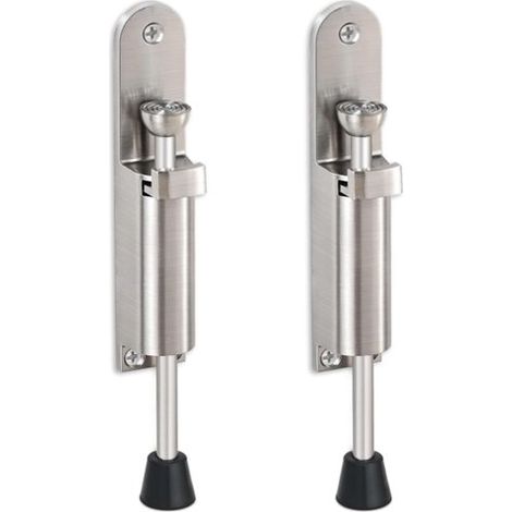 Butée de porte en 2 pièces - Butée de porte - cale de porte - Butée de porte à pédale - Mécanisme réglable et facile à utiliser - Alliage de zinc - Argent (1/5)
