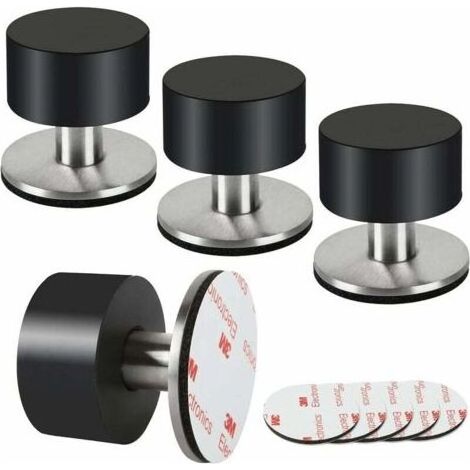 Lot de 4 butées de porte en caoutchouc, butées de porte auto-adhésives 3M pour plinthes, butées de porte fixées au mur pour atténuer le son à la maison, au bureau, sur la terrasse (1/5)