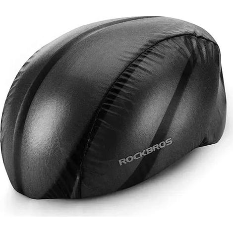 Funda impermeable negra para casco de bicicleta