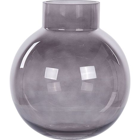 Blumenvase POLYDROSOS Glas 22 cm Grau