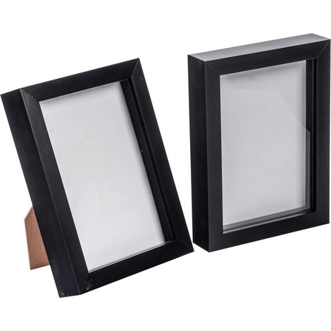 Cadres Photo 3D Shadow Box - 12 x 17 cm - Paquet de 2 - Cadre Photo 3D Noir Boîte 3D Cadre Photo Boîte de présentation de Portrait (1/4)