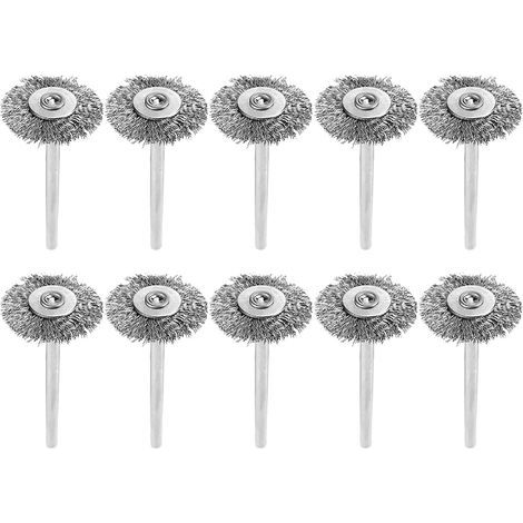 10 pièces brosse métallique Mini Kit de polissage en acier inoxydable outil rotatif de nettoyage de roue pour meuleuse outil rotatif perceuse électrique (1/5)