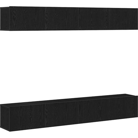 Maison Exclusive - Conjunto de mueble de TV 4 pcs Roble Negro 100
