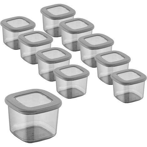 MAURY'S SET 10 PZ BLACKY BARATTOLO QUADRATO 10X10X8 H CHIUSURA ERMETICA (1/3)