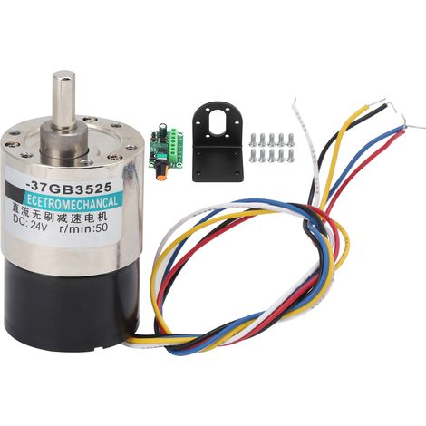 Moteur sans balais CW/CCW avec support et contrôleur de vitesse DC24V 50tr/min pour micromachines (1/5)