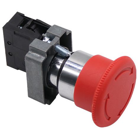 Interrupteur d'arrêt d'urgence XB2-BS542, tête de champignon rouge, normalement fermé, contact argenté de 22 mm. (1/4)