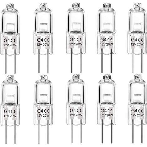 Lampadina alogena, lampadina alogena per cappa aspirante, lampada alogena G4, dimmerabile, 12V 20W, 10 pezzi (1/5)