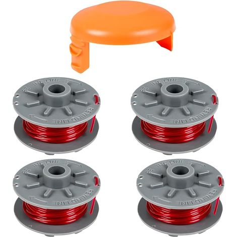 Bobine de fil de rechange pour débroussailleuse Gardena 5364-20, 1,6 mm x 6,1 m pour débroussailleuse Gardena Turbo SmallCut Art 2401 (4 bobines + 1 couvercle) (1/5)