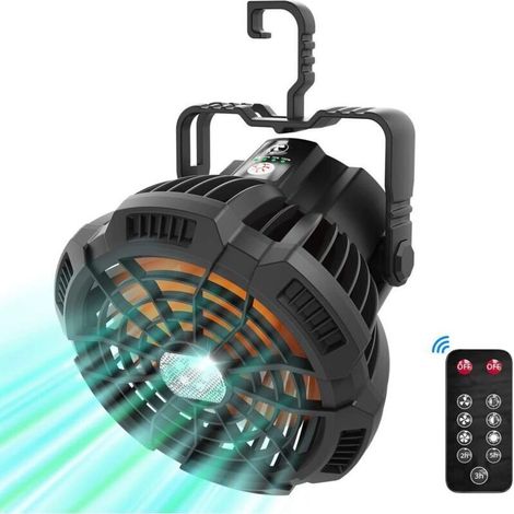 Mini ventilateur portable silencieux – Batterie 5200 mAh – 3 vitesses – Télécommande – Support rotatif 180° – Autonomie jusqu'à 18h (1/5)