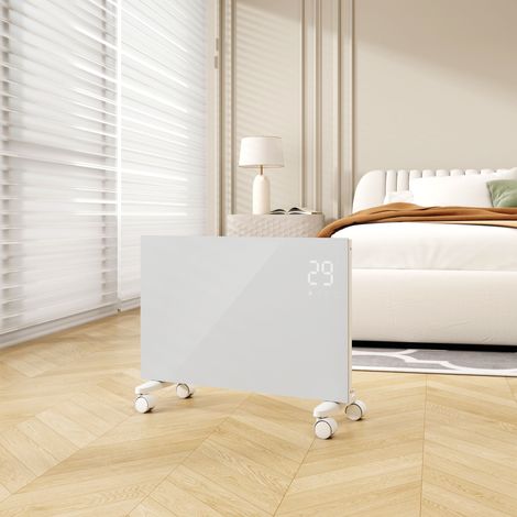 Radiateur électrique 1500W – technologie sans ventilation – normes CE/GS – à poser au mur ou à utiliser sur roulettes