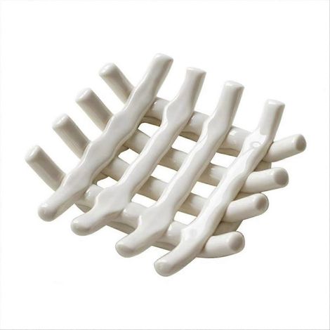Porte-savon en céramique pour salle de bain, avec design ajouré B (1/5)