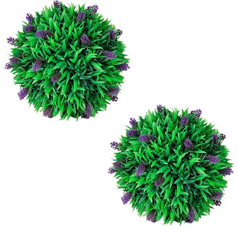 vidaXL Set Palle di Bosso Artificiale 2 pz con Lavanda 30 cm