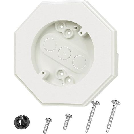 Kit de montage pour bardage octogonal, plaque de montage verticale pour lampes de bardage 8141, blocs lumineux pour bardage à recouvrement de 1/2 pouce, blanc (1/5)