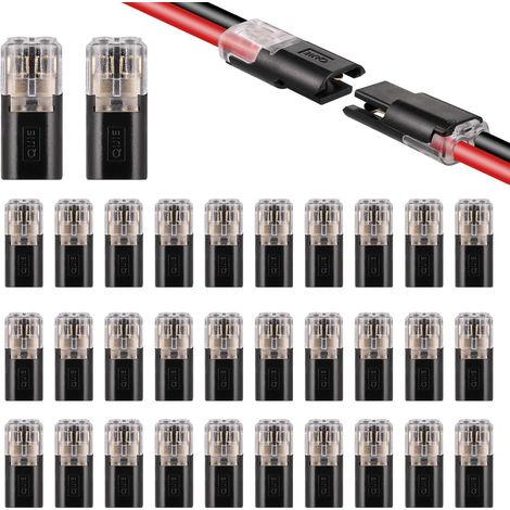 DOLASO 32 Stück 2-polige Kabelstecker, Mini-2-Draht-Stecker, Kabelstecker, Doppeldraht-Stecker mit Verriegelungsschnalle für Autos, Motorräder, Schiffe (1/5)