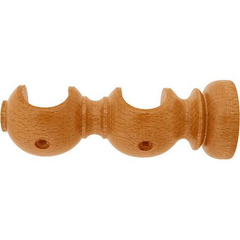 Doppio Supporto Aperto Liscio in Legno 28x120 mm. Teak
