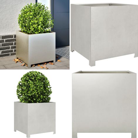 vidaXL Jardinière 50x50x50 cm acier inoxydable (1/5)