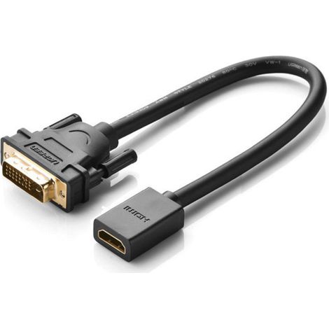Ugreen Kabel Adapterkabel DVI (männlich) - HDMI (weiblich) 0,15m schwarz (20118) (1/5)
