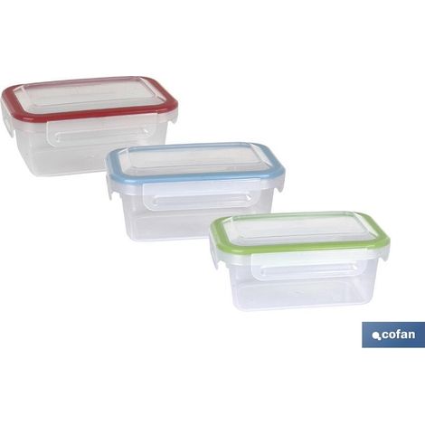 Fiambrera azul rectangular con junta bi-materia modelo yuba 1,4 l