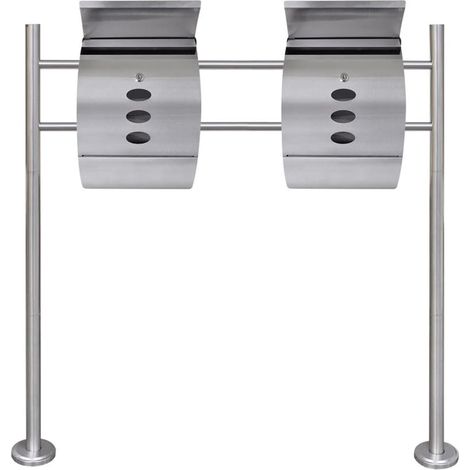 Maison Exclusive - Casetta della Posta Doppia con Supporto in Acciaio Inox