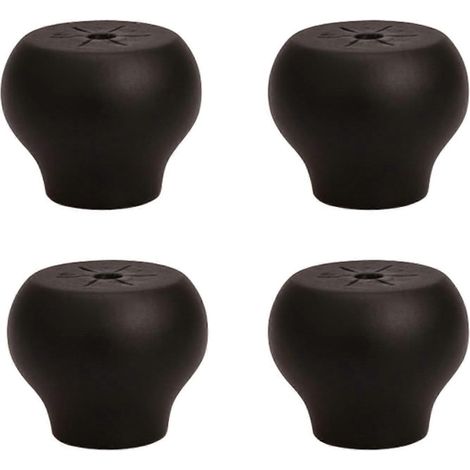 Massivholz-Möbelbeine, runde, kugelförmige Ersatzfüße für Sofa, Bett, Sessel, Schrank, Couchtisch, TV-Möbel – 4 cm (1,6 Zoll) – Schwarz