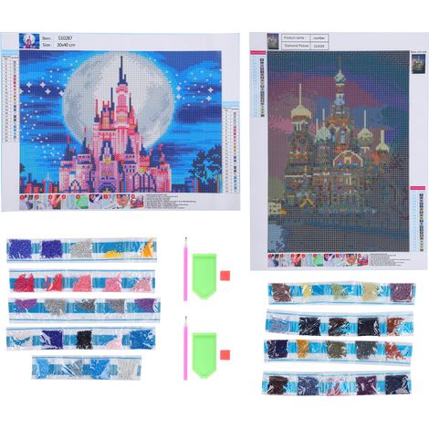 Kit de Peinture Diamant Château, Art de Broderie DIY, Décoration Murale Maison (1/5)