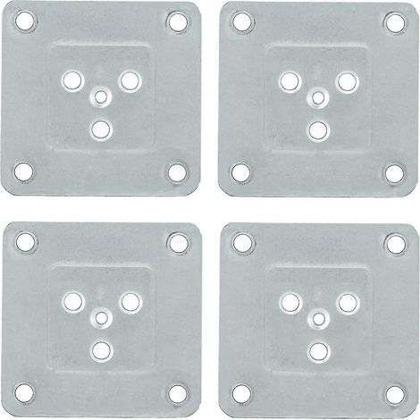 Plaque de fixation pour pied de meuble en deux parties de 2 mm d'épaisseur, plaque de fixation de pied de canapé de qualité industrielle avec vis, renforce et répare les meubles fragiles et endommagés (1/5)
