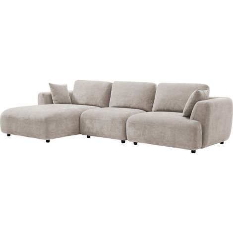 Divano angolare sinistro in tessuto beige TINDRALO (1/4)