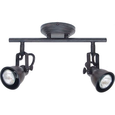 Plafonnier Pour 2 Ampoules LED GU10 Marron foncé ZAMBELIS 17140 FS