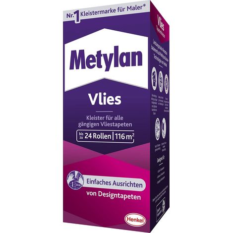 Metylan Pasta per carta da parati in tessuto non tessuto con retro liscio o ruvido, facile da usare, pasta per carta da parati ad alta resa, 1 x 720 g (1/5)