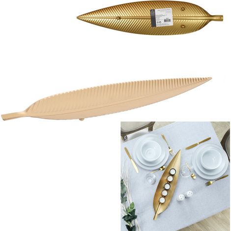 Vide-poche Design En Métal "feuille" 55cm Or (1/5)