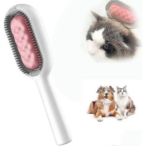 Brosse pour chat à poils longs 4-en-1 – Brosse universelle en silicone ultra-doux, lavable et réutilisable (Rose) (1/5)