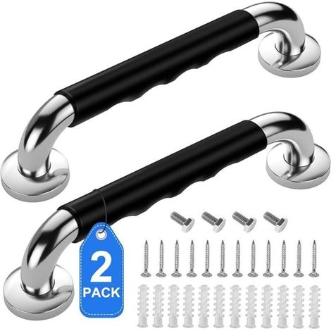Trywise Barre d'Appui WC, 40cm Lot de 2 Antidérapante Barre d'Appui de Salle de Bain, Barres Douche Baignoire Main Courante Inoxydable Maintien Poignée Douche Âgées/Handicapées/Enfants/Enceinte (1/4)