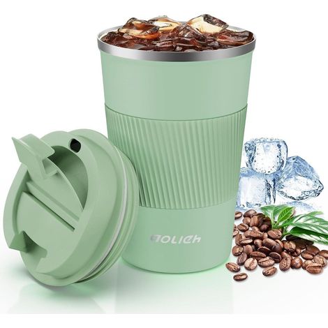 Aolieh Thermobecher Edelstahl Kaffeebecher Auslaufsicherer Deckel Isolierbecher (1/5)