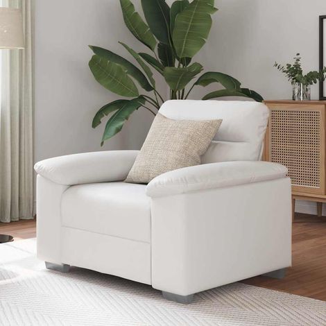 vidaXL Fauteuil canapé blanc 100x81x84 cm en similicuir (1/5)